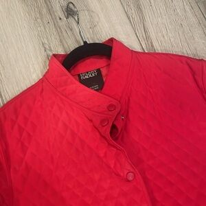 Hilary Radley Vibrant Red Quilted Coat